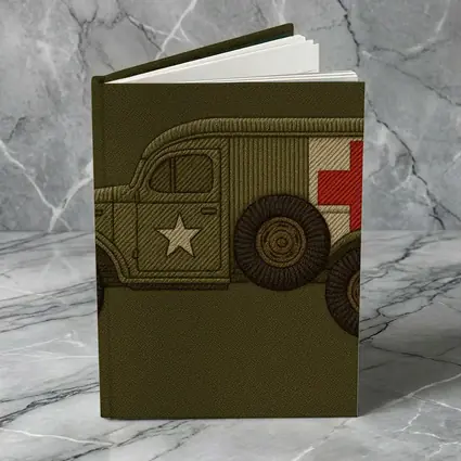 WWII Military Ambulance Truck Embroidery Art