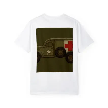 WWII Military Ambulance Truck Embroidery Art