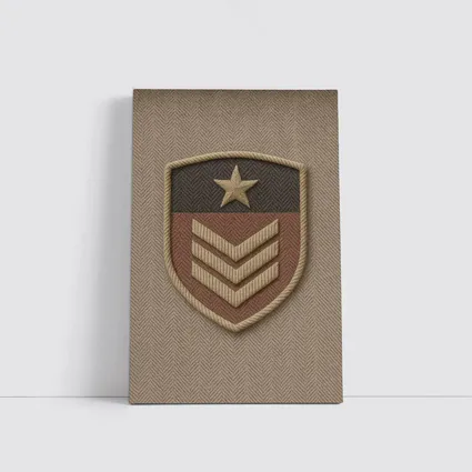 Military Sergeant Rank Badge Embroidered Shield