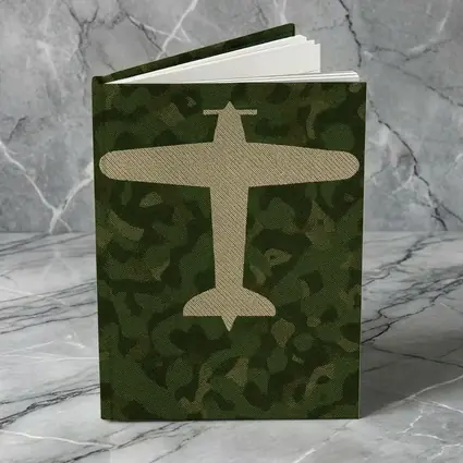 Military Airplane Silhouette On Camouflage Background