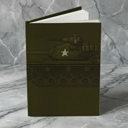 Military Tank Sketch Olive Green Background