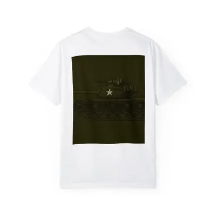 Military Tank Sketch Olive Green Background