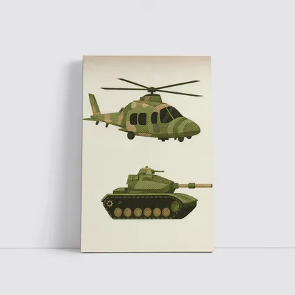Military Helicopter and Tank Camouflage Art