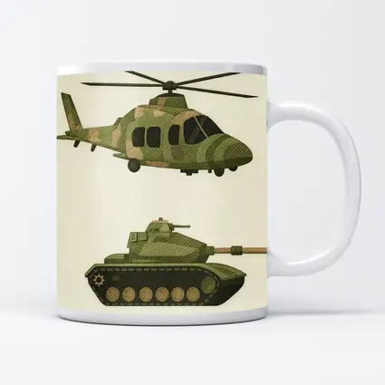 Military Helicopter and Tank Camouflage Art