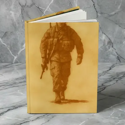 WWII Soldier Sketch Sepia Tone Art