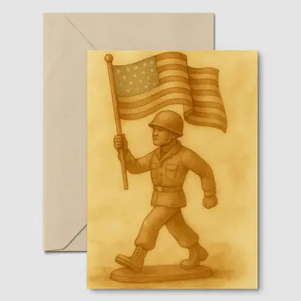 Toy Soldier Marching With American Flag