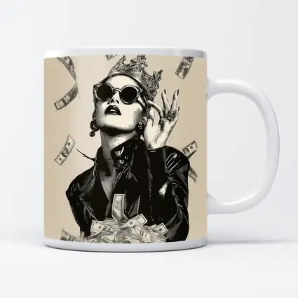Queen Crown Sunglasses Money Rain Black White