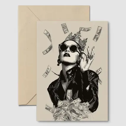 Queen Crown Sunglasses Money Rain Black White