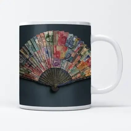 World Currency Fan Money Art Dark Background