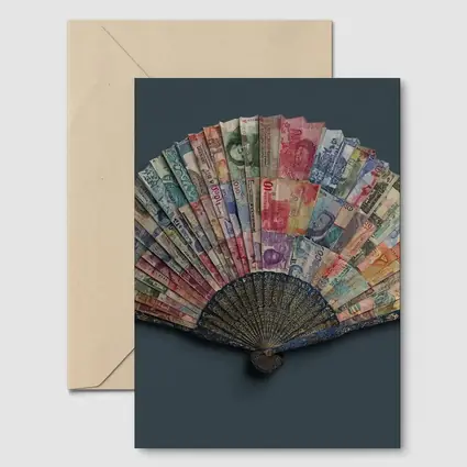 World Currency Fan Money Art Dark Background