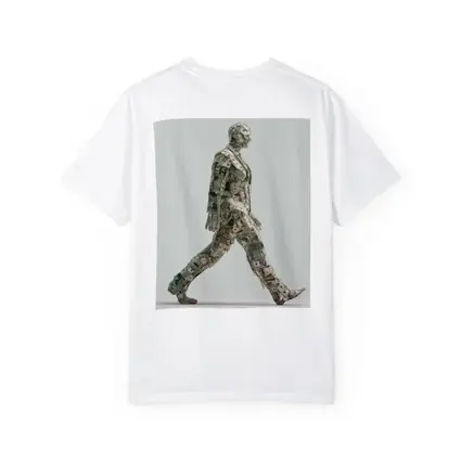 Walking Man Figure Made Of Dollar Bills