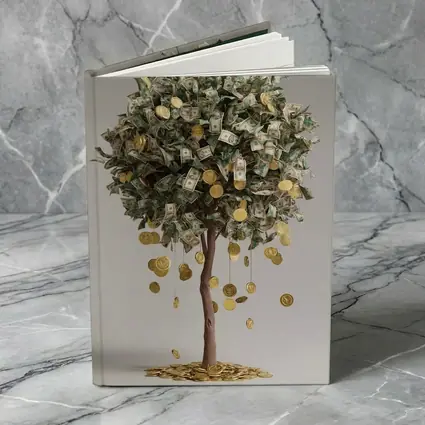Money Tree Gold Coins Dollar Bills Art