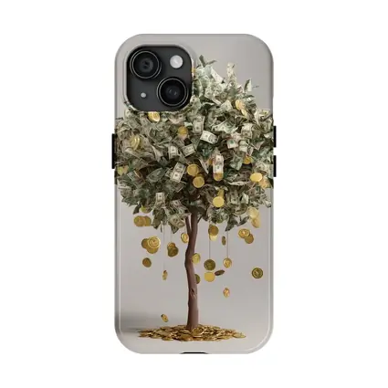 Money Tree Gold Coins Dollar Bills Art