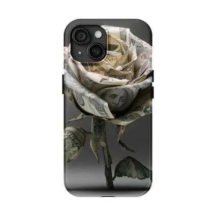 Dollar Bill Rose Origami Gray Background