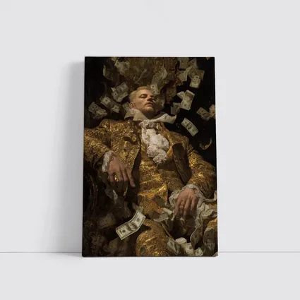 Baroque Man Reclining Surrounded By Money