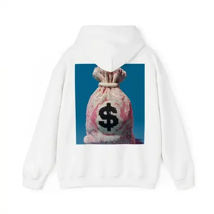 Money Bag Dollar Sign Blue Background Art