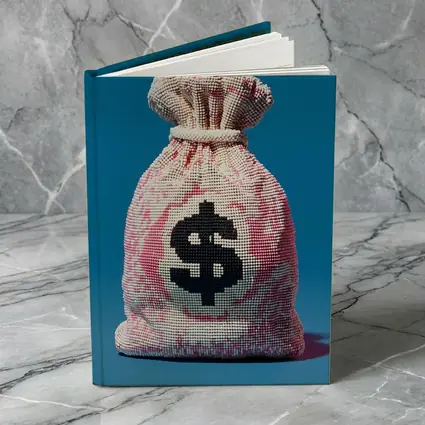 Money Bag Dollar Sign Blue Background Art