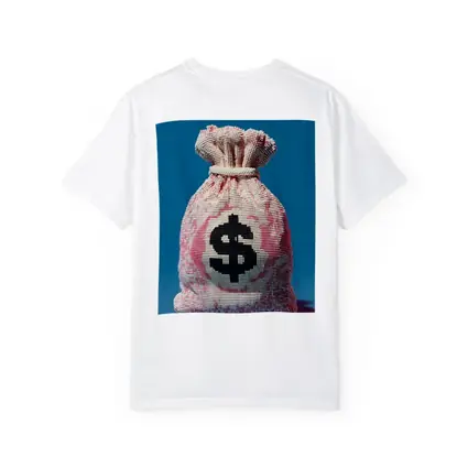 Money Bag Dollar Sign Blue Background Art