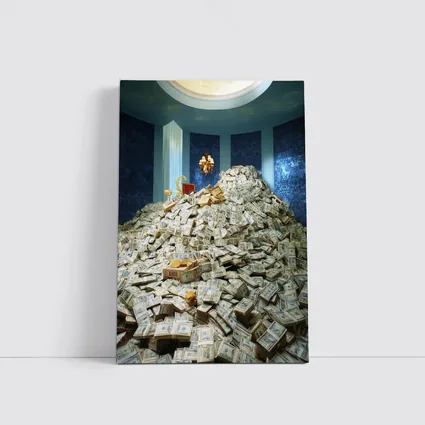 Massive Money Pile Luxury Blue Room