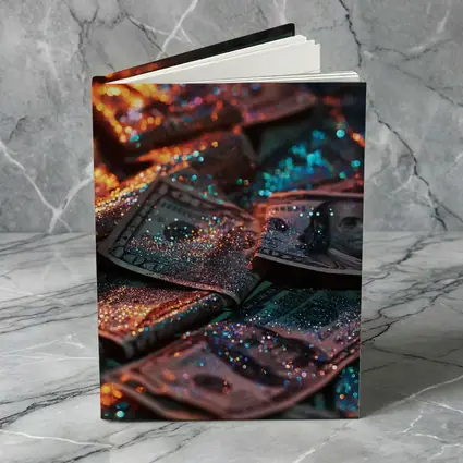 Glitter Covered Dollar Bills Dark Background