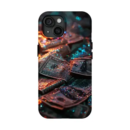 Glitter Covered Dollar Bills Dark Background