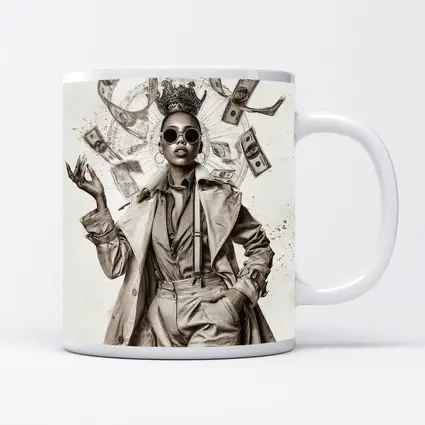 Crown Queen Woman Money Flying Around