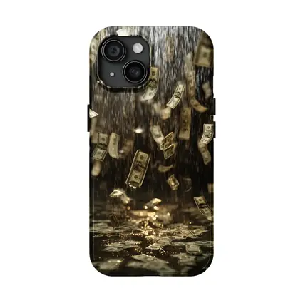 Dollar Bills Raining Down Dark Background