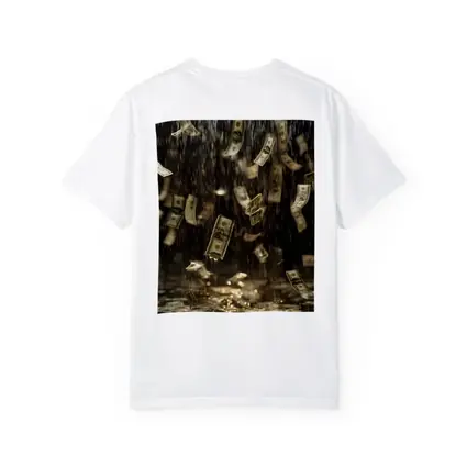 Dollar Bills Raining Down Dark Background
