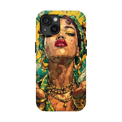 Pop Art Woman Gold Money Falling Green