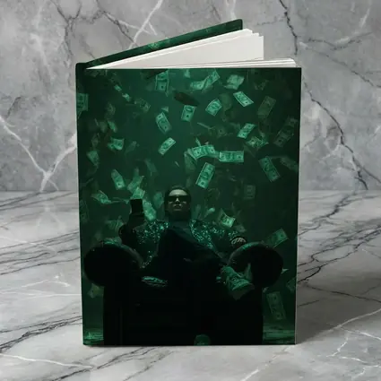 Man Relaxing In Chair Money Raining Green