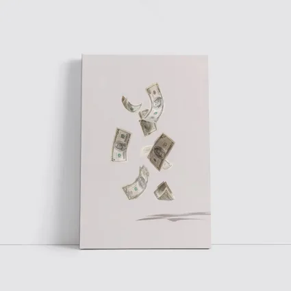 Falling Dollar Bills On Light Background