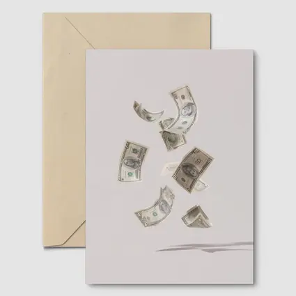Falling Dollar Bills On Light Background