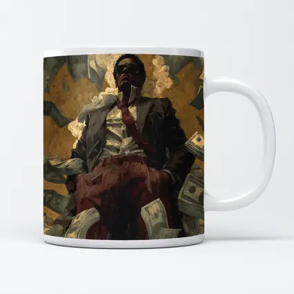 Man In Suit Surrounded By Flying Money