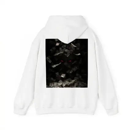 Dark Demon Eyes Money Falling Black Background