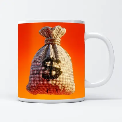 Pixel Money Bag Dollar Sign Orange Background