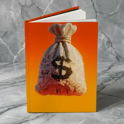 Pixel Money Bag Dollar Sign Orange Background