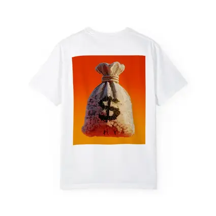 Pixel Money Bag Dollar Sign Orange Background