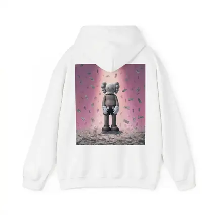 KAWS Figure Standing in Money Rain Pink