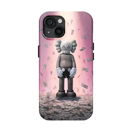 KAWS Figure Standing in Money Rain Pink