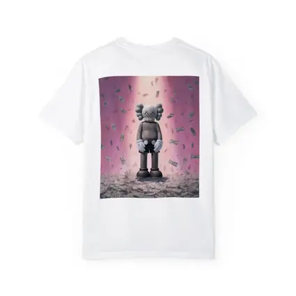 KAWS Figure Standing in Money Rain Pink