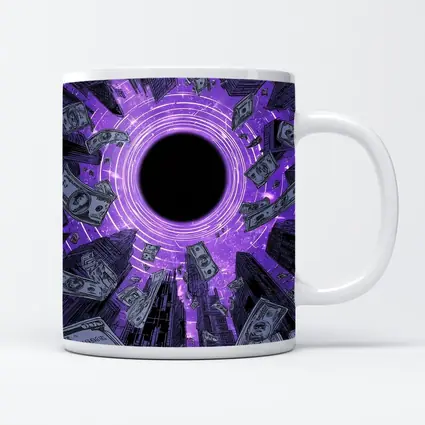 Purple Black Hole Money City Skyline
