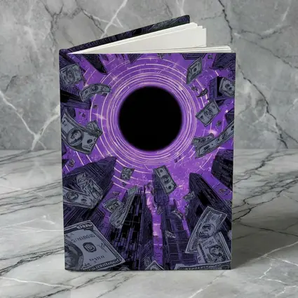 Purple Black Hole Money City Skyline