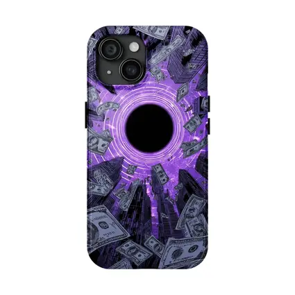 Purple Black Hole Money City Skyline