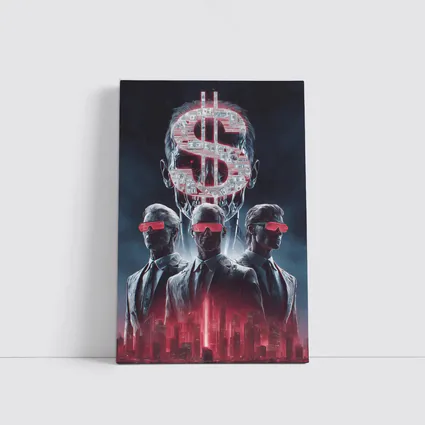 Men In Suits Dollar Sign Cyberpunk City