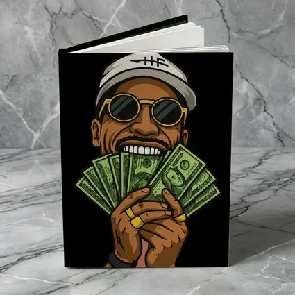 Cool Man Holding Cash Money Black Background