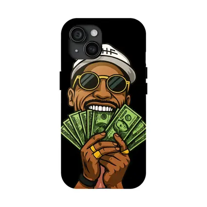 Cool Man Holding Cash Money Black Background
