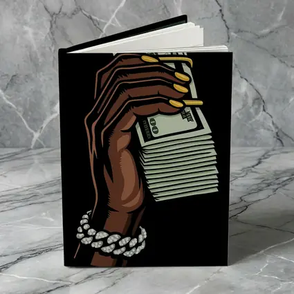 Hand Holding Cash Stack Black Background