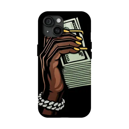 Hand Holding Cash Stack Black Background
