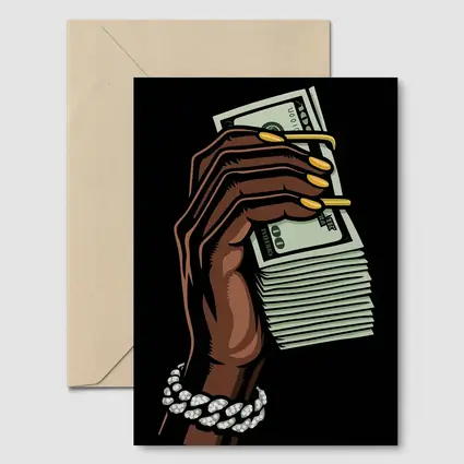 Hand Holding Cash Stack Black Background