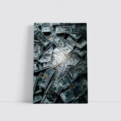Dollar Bills Pile Dark Moody Money